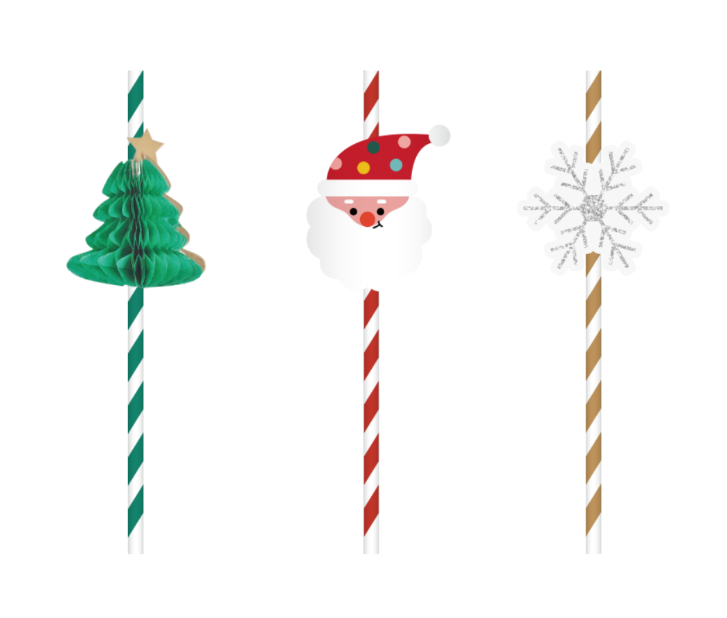 Christmas Paper Straw Set